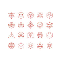 Wall Mural - set of geometric logo vector icon