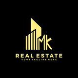 Fototapeta  - MK Initials Real Estate Logo Vector Art  Icons  and Graphics