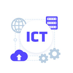 Poster - ICT vector, Information and communications technology concept