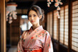 Japanese lady in traditional kimono