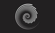 Abstract dynamic rhythmic line spiral sound wave vector background	
