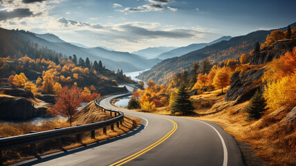 Wall Mural - winding road in the mountains