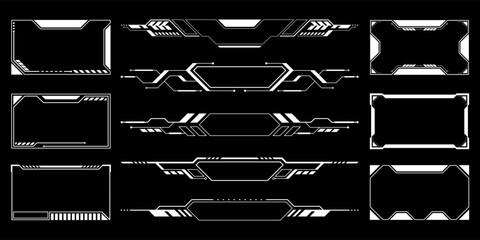 Wall Mural - sci-fi futuristic hud dashboard display virtual reality technology screen. user interface set. stati