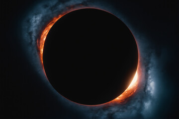 Wall Mural - orange outer ring around black hole: cosmic anomaly art concept..