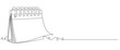 © sense - Loose-leaf calendar in one continuous line art vector illustration. Calendarr Doodle contour vector illustration