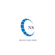 NS logo. N S design. White NS letter. NS, N S letter logo design. Initial letter NS linked circle uppercase monogram logo. N S letter logo vector design. 