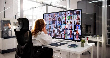 Wall Mural - Video Conference Webinar Business Call Banner