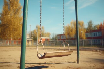 Swing in Park on Sunny Day