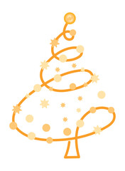 Poster - christmas golden tree with decor