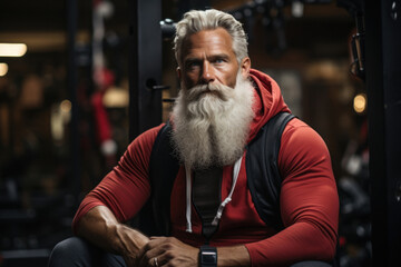 Santa Claus in gym