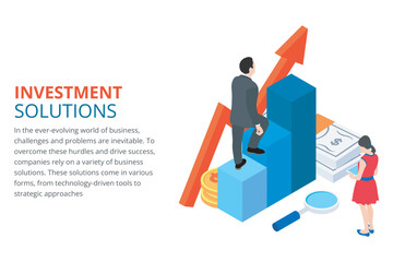 Business solution concept illustration, perfect for web design, banner, mobile app, landing page, vector flat design