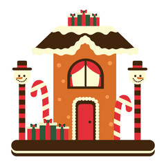 Sticker - christmas house gingerbread