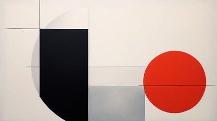 Wall Mural - craft a minimalist abstract composition that explores the concept of asymmetry.