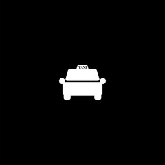 Wall Mural - Taxi car icon isolated on dark background