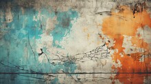 Create A Distressed Abstract Background With Cracked Concrete And Graffiti Tags.