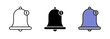 Message notification bell icon set. push notification notify alert vector symbol. 