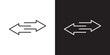 Transfer arrows icon set. compare or exchange vector symbol. swap, flip or change sign. two way data trade icon.
