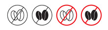 no caffeine icon set. decaffeinated coffee vector symbol.