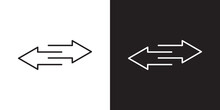 Transfer Arrows Icon Set. Compare Or Exchange Vector Symbol. Swap, Flip Or Change Sign. Two Way Data Trade Icon.