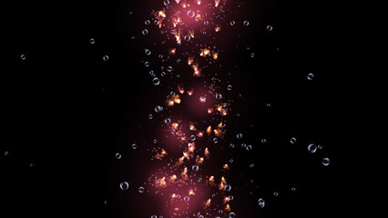 Wall Mural - abstract burning particles similar to stars. 3d. 4k. isolated black background.