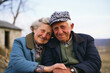 © vvalentine - Portrait of an elderly couple, a lifetime of friendship, generative ai