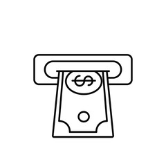 Wall Mural - withdrawal icon. cash out linear symbol. bill acceptor icon.