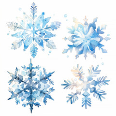 Sticker - Flat snowflakes set illustration for web marketing design