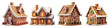 Gingerbread house clipart collection, vector, icons isolated on transparent background