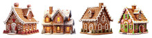 Gingerbread House Clipart Collection, Vector, Icons Isolated On Transparent Background