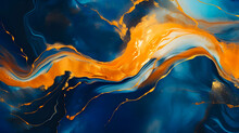 Blue And Orange Marble Texture