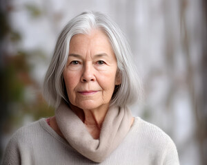 Wall Mural - Portrait of a senior woman looking at the camera