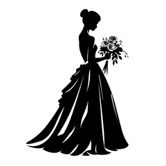 Bride and groom, Bride and groom silhouette, Bride and groom svg, Bride and groom png, wedding clipart, bride PNG, bride silhouette, 