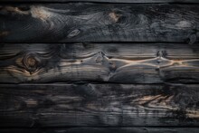 Background Made Of Charred Wooden Boards. Generative AI