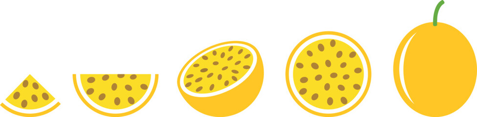 Sticker - Passion fruit logo. Isolated passion fruit on white background