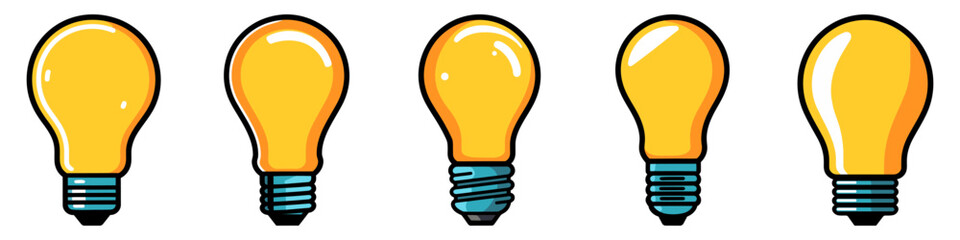 Wall Mural - light bulb logo icon. set of light bulbs. innovative idea concept.