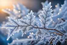 hoarfrost in nature leaves winter