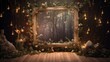 A dreamy Midsummer Night's Dream wall mockup with fairy lights and a whimsical frame, perfect for enchanting seasonal art.