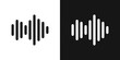 sound icon set. digital recorder voice audio wave vector symbol. soundwave frequency icon in black and white color.