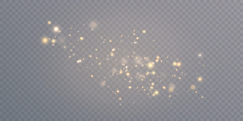 Abstract bokeh lights isolated on transparent background for Christmas and New Year illustrations. Vector