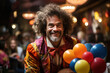 A clown performing at a children's birthday party, creating a world of whimsy and laughter for young ones. Concept of humor in children's entertainment. Generative Ai.