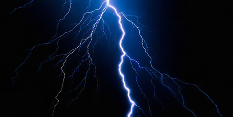 Sticker - lightning on black background power illustration 