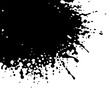 Black liquid is dripping. Paint dripping on a white background. Black paint drips. Grunge texture. Templates for design, banners, creativity.