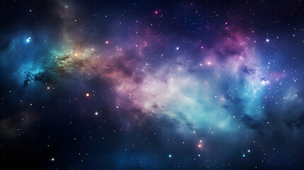 Wall Mural - cosmic galaxy space dust universe with nebula and shining stars. beautiful colorful clouds at night 