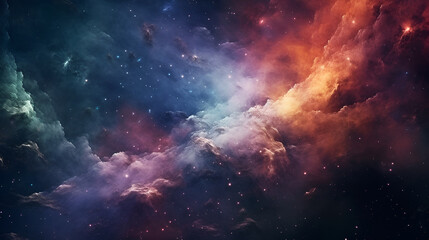 Wall Mural - cosmic galaxy space dust universe with nebula and shining stars. beautiful colorful clouds at night 