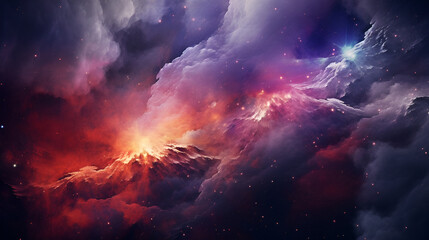 Wall Mural - cosmic galaxy space dust universe with nebula and shining stars. beautiful colorful clouds at night 