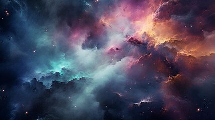 Wall Mural - cosmic galaxy space dust universe with nebula and shining stars. beautiful colorful clouds at night 