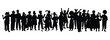 Silhouette of people waving hand