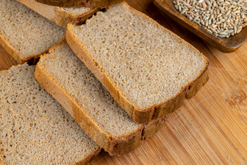 Wall Mural - rectangular fresh and soft bread on the table