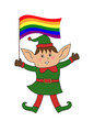 Christmas gay pride Elf. illustration cartoon drawing.