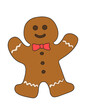 Christmas gingerbread man cookies. illustration cartoon drawing.